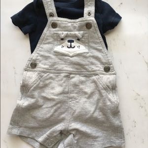 Carter’s puppy snap overalls 6 mo